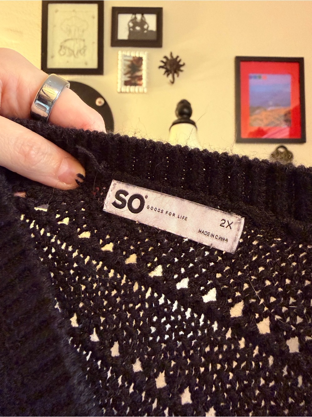 SO Crochet Tank Top Black - Picture 5 of 6